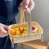 Multi-purpose Retro Bamboo Basket Bamboo Woven Small Size Fruit Basket Handmade Storage Basket Snack Fruit Organization