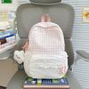 Schoolbag new small fresh plaid lace backpack women's daily versatile large capacity going out commuting student schoolbag backpack