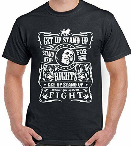 Marley T-Shirt Get Up Stand up Mens Reggae Jamaica Unisex Tee Top 2XL