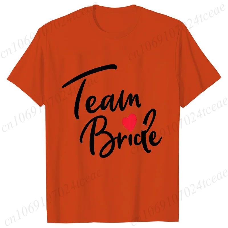 Team Bride Squad T-shirt Bridal Wedding Tops Bachelorette Farewell Party Tees Women EVJF Blouses Bridesmaid Aesthetic Clothing