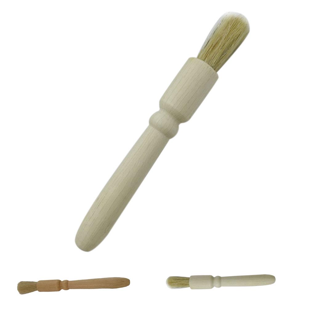 Supply Coffee Brush Natural Bristles Wooden Handle