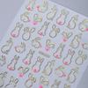 Rabbit Ears Nail Art Decals Waterproof Nail Decals New Easter Rabbit 3D Nail Stickers  Manicure DIY
