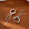 Fashionable And Creative Silver Color Knotted Earrings Suitable For Men And Women Simple Tassel Chain Earrings Daily Jewelry Gifts