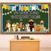 Justforjoyful 80Pcs Pet Dog Bulletin Board Classroom Decorations Set Puppy Cutouts Paw Bulletin Board Boarder Pet Dog Theme Decoration Wall Decor