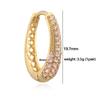 Luxury Copper Inlaid With Colored Diamonds Oval Ear Buckle Earrings Niche Design Hollow U-Shaped Earrings Ear Jewelry Direct Sales