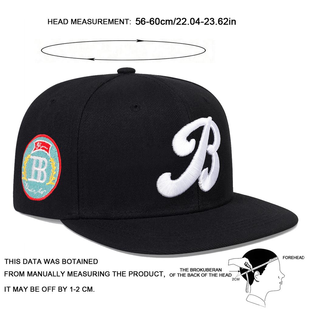 Unisex B Letter Embroidery Hip-hop Hats Spring Autumn Outdoor Adjustable Casual Baseball Caps Sunscreen Hat