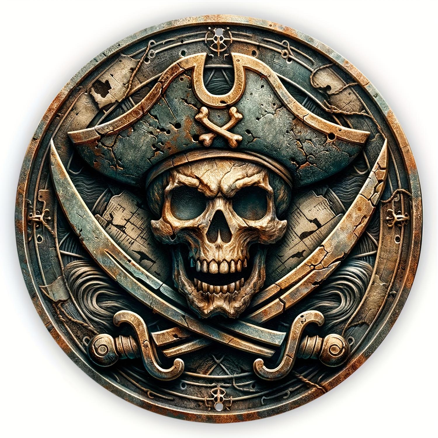 

1 шт. 2d плоский круглый деревянный металлический знак - 20 см художественная роспись венок декоративные тарелки входной декор подарочная маска тема для бара клуба дома декор стены комнаты 20cm*20cm