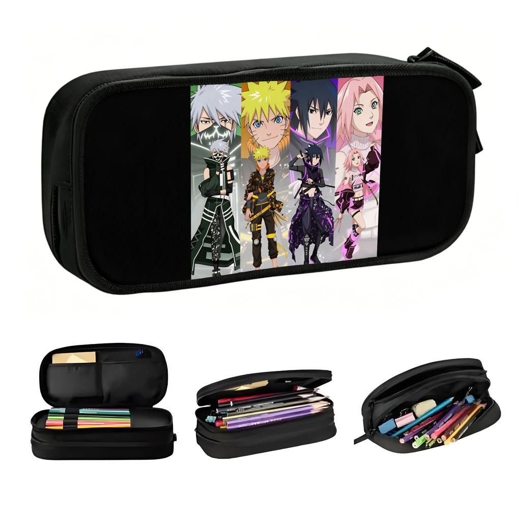 Cute Kakashi Hatake Naruto Naruto Uzumaki Pencil Case for Boy Girl Big Capacity Sasuke Uchiha Pencil Pouch School Accessories