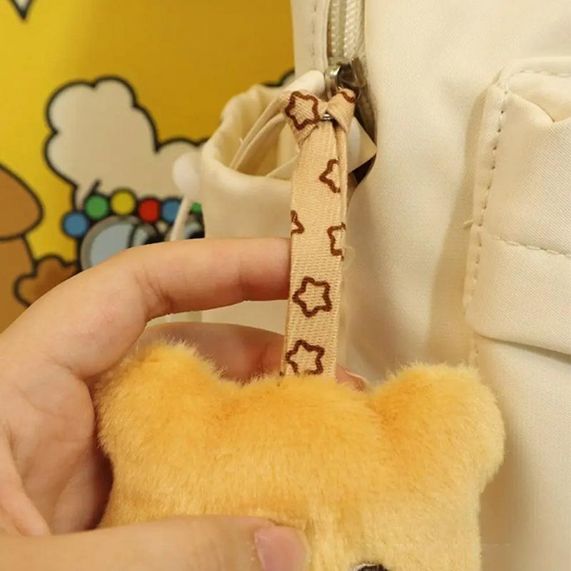 Plush Butter Bear Plush Bag Pendant New Cute Cartoon Squeak Bear Doll Accessories Birthday Gifts School Bag Ornaments Girls