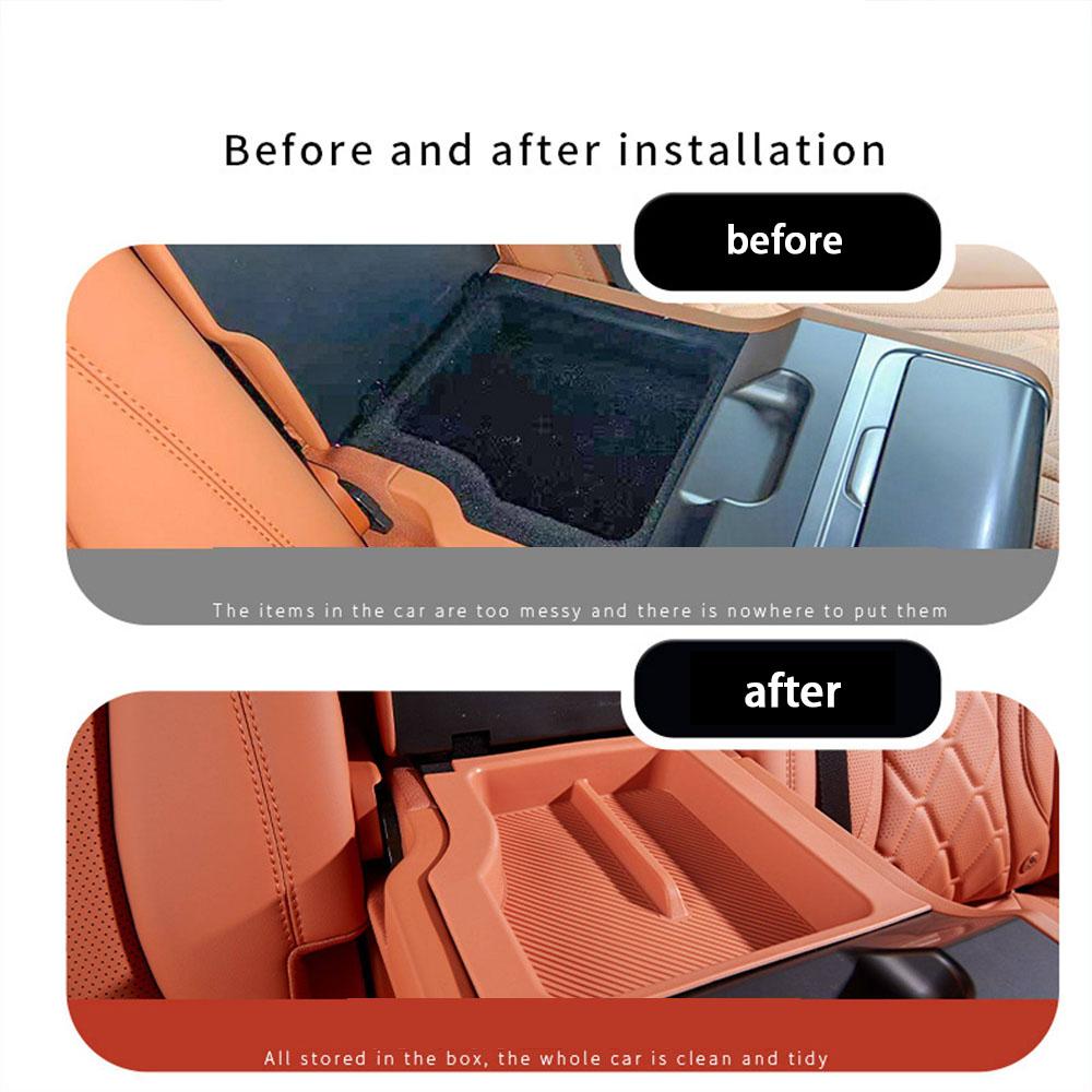 For BYD Sealion 07 EV Rear Seat Armrests TPU Silicone Storage Boxes Storage Mats Interior Decoration Products Car Accessories