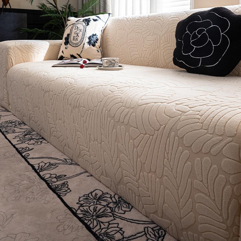 Four Seasons Universal Fashion Velvet Lazy Sofa Cover Simple Windproof Anti Slip Anti Cat Scratch Anti Dust All Inclusive Sofa Cover 90-140cm