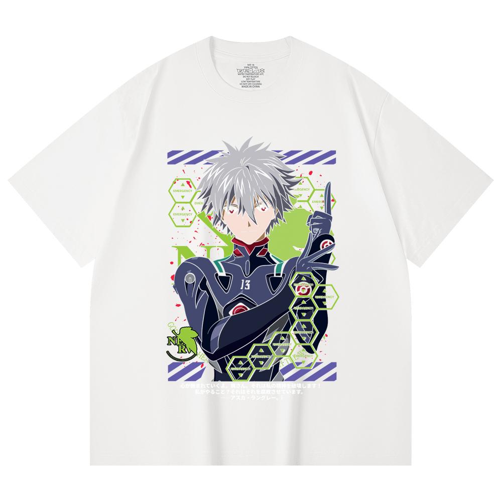 230 Gsm 100% Cotton Evangelion V5 Kagoru Print Unisex Heavy Cotton T Shirt