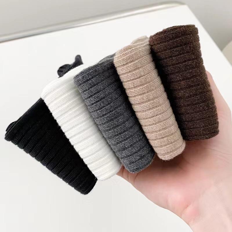 Ladies Girls Fashion Solid Knee Socks Women Knitting Cotton Long Socks Autumn Winter Warm Thigh High White Black Stockings