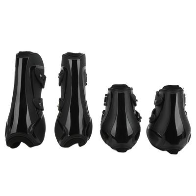 Protetor de perna de cavalo 4 peças PU Shell respirável botas de perna de cavalo dianteiras traseiras para qualquer clima