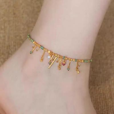 Women's Stainless Steel Zircon Anklet - Versatile and Exquisite Foot Jewelry