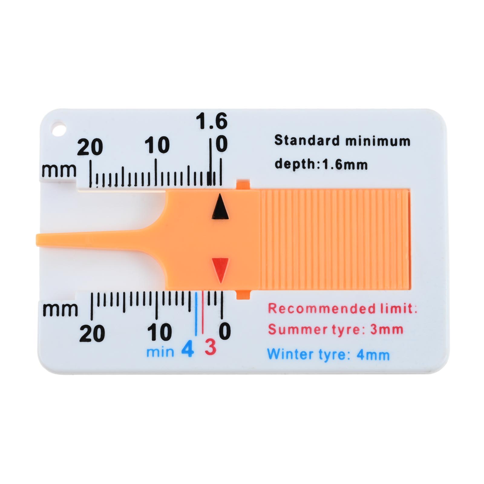 0-20мм Автомобильный Глубиномер Давления в Шинах Индикаторный Измеритель Штангенциркуль Пластиковый Инструмент для Измерения Глубины Протектора Шины Расходные Материалы для Измерений Карманный Размер жёлтый