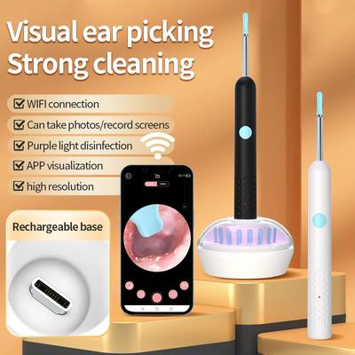Smart Visual Ear Cleaner Set with Camera 1080P Ear Sticks Ear Wax Removal Tool WIFI Connection HD LED Lights Earpick Endoscope