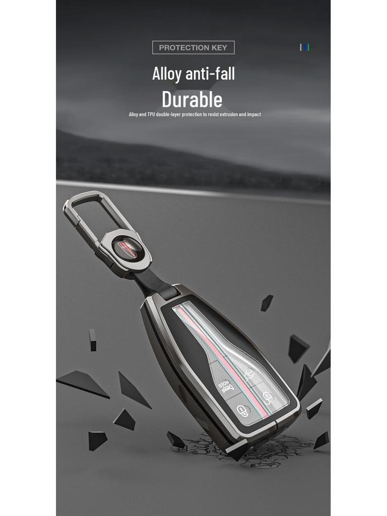Premium Metal Key Case for Hongqi H5, H7, HS5, HS7 - Luxury Car Remote Holder with Buckle