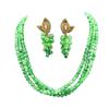 Vintage Grandma's Multi Layer Beaded Retro Style Versatile Unique Fresh Set Necklace With Grape Earrings
