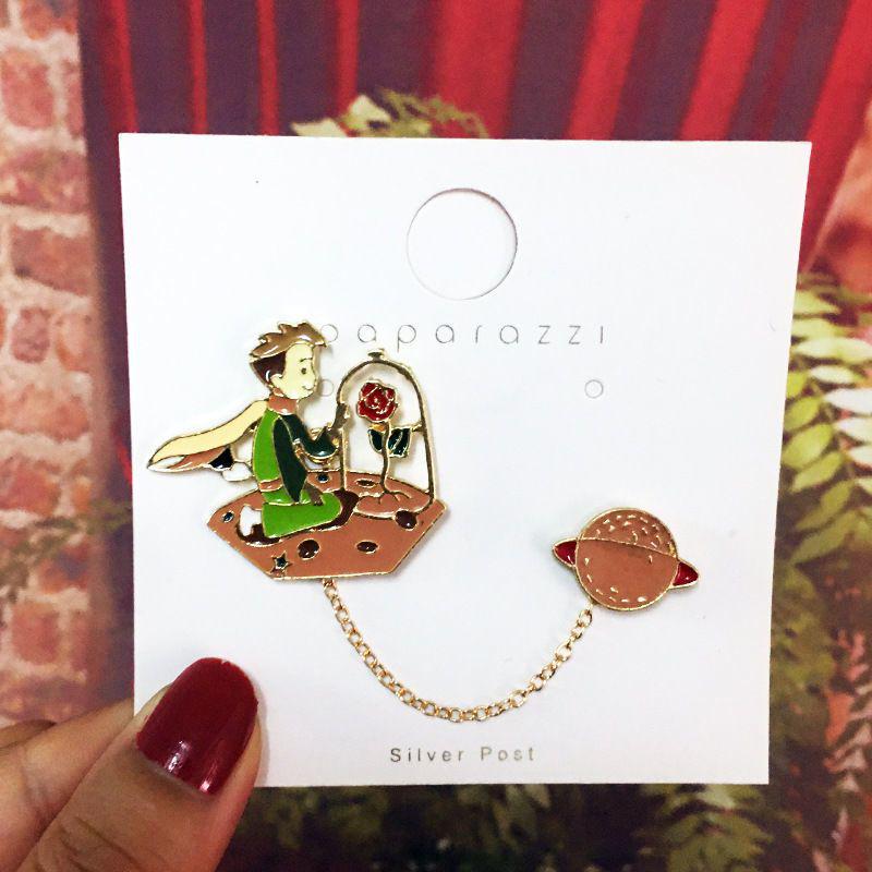 

Мультяшна брошка «Маленький принц і лис»: Елегантний емальований значок зі сплаву для рюкзаків та жіночих аксесуарів