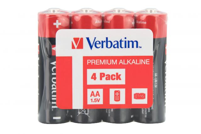 Verbatim 49501 Alkaline Batteries AA LR6 (4 pcs/Pack)