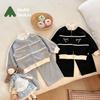 Girls Spring Autumn Casual Two Piece Set With Bow Tie Jacket And Pants Stylish Kids Clothing Outfit For Little Girls