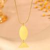 Elegant Small Gold Fish Pendant Necklace In 18K Gold-Plated Titanium Steel for Women