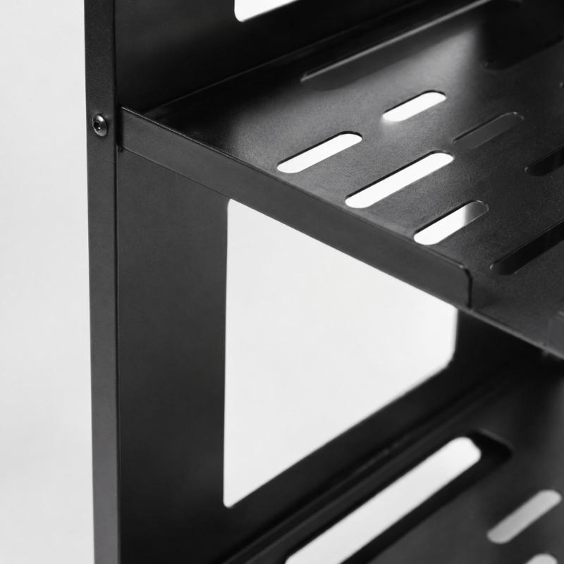 Folding Router Wall Shelf in Cold-Rolled Steel with Two Storage Levels and Cable Routing for Home Internet Devices