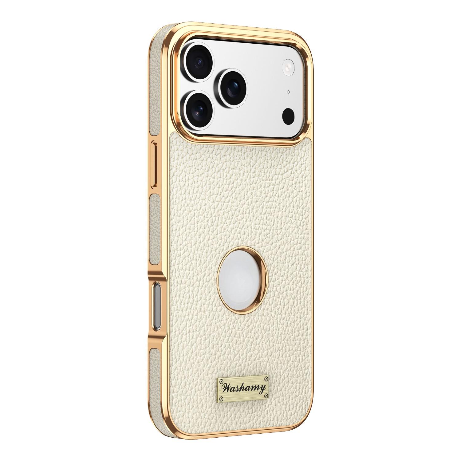 

Phone Case for iPhone 16 Pro Max 17 Air 15 14Pro Magnetic Wireless Charging Genuine Cowhide Leather Metal Lens Ring PC+TPU Shell iPhone 14 Pro Max
