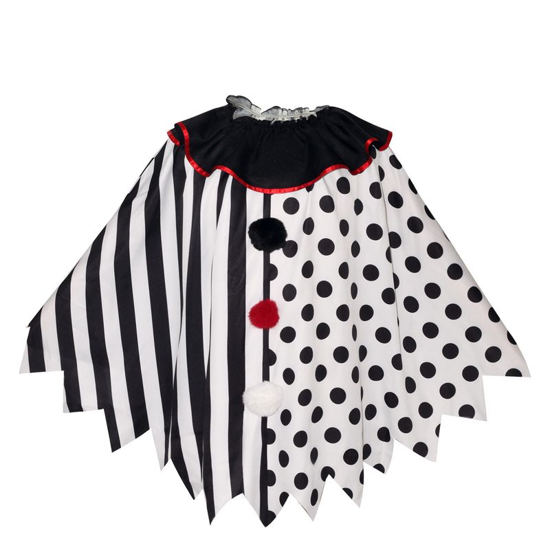 Horror Clown Cosplay Costume Halloween Women's Black and White Cloak Masquerade Adult Cosplay Role-Playing Costume