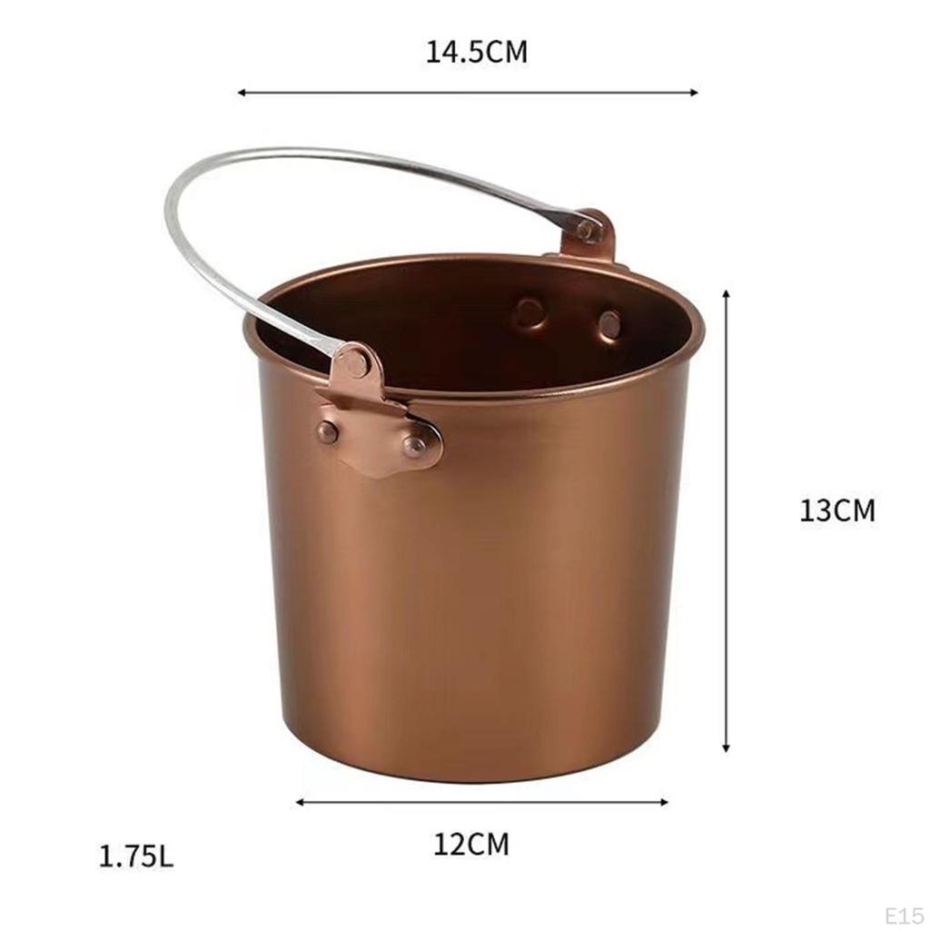 Alloy Ice Beverage Bucket, Drink Party Supplies Portable Tableware Sink Bucket for Home