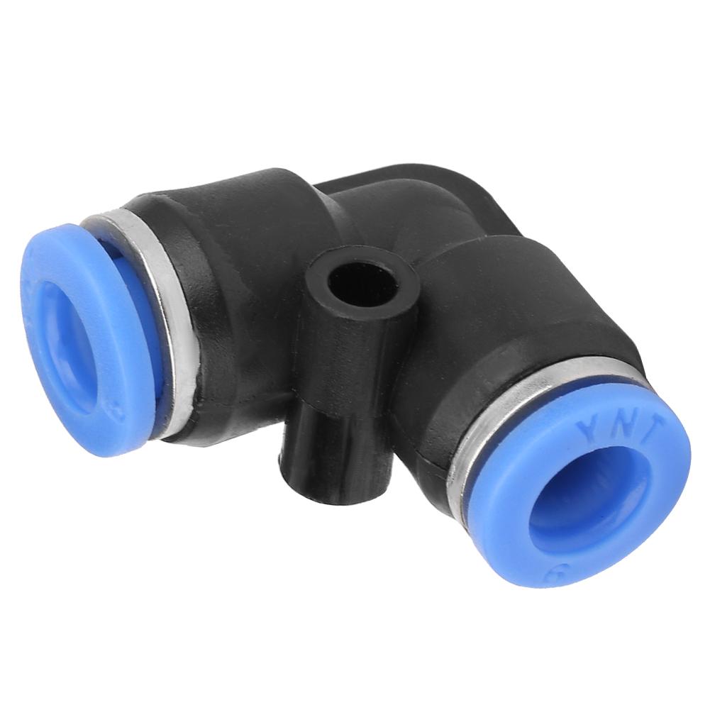 10 st Plast Jämnt Armbåge Snabbkoppling Pneumatisk Luftslang Rör Tryckkoppling PV6 (6 mm)