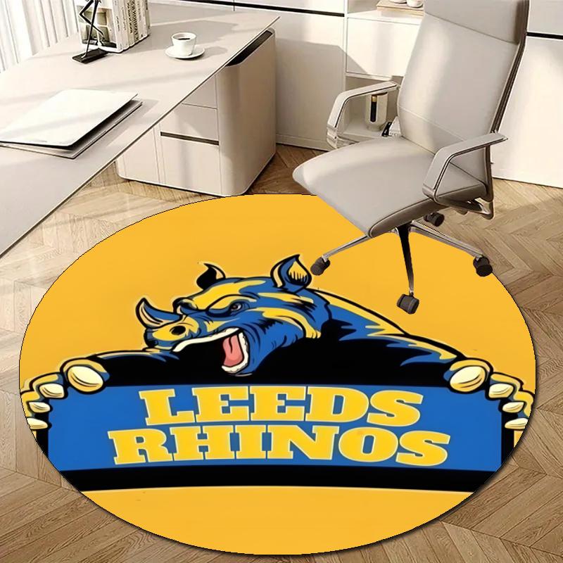 Personalized Leeds Rhinos Round Chair Office Rug - Perfect for Mat, Office Chair & More - Ideal Gift for Birthdays and Holidays