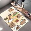 Cute Capybara Cartoon Pattern Carpet for Kids Room or Living Space Suitable for Use As an Anti-slip for Living Room Bedroom Sofas