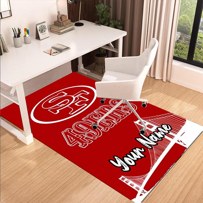 Custom Name San Francisco 49ers Printed Carpet, for Office Chair Living Room Bedroom Kitchen Room Decor Gifts.