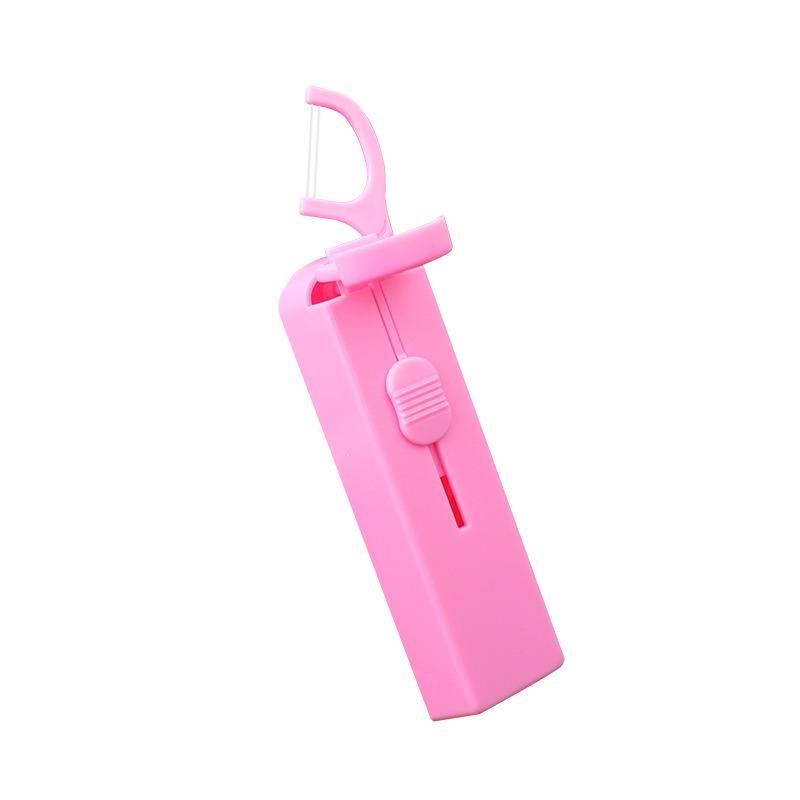 Automatic Dental Floss Holder with 5 Pieces, Portable and Easy To Use, One-click Release, Double-threaded, Fruit-flavored Dental Floss