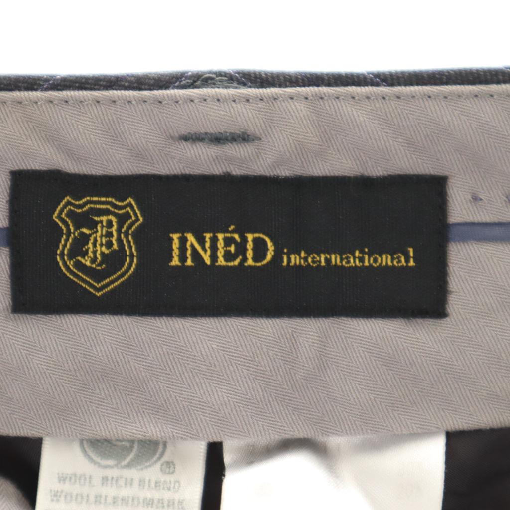 INED Silk Blend Striped Pattern Slacks Pants 11 Gray Women Used