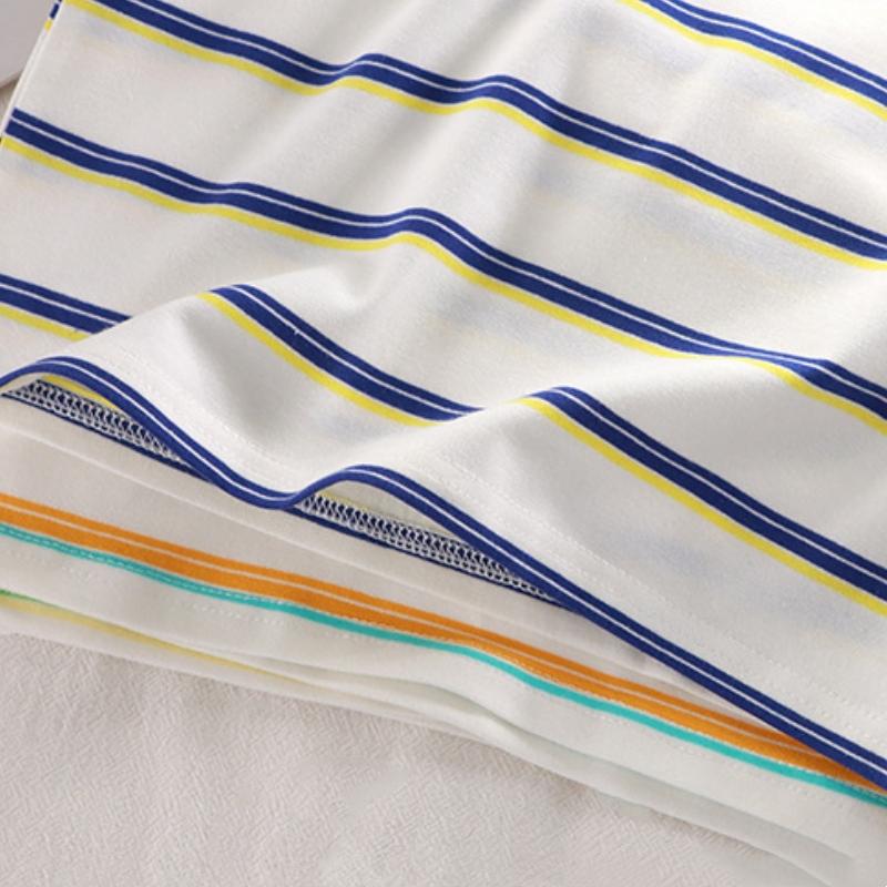 Children's Short-Sleeved Boys Girls Summer Striped T-Shirt Baby Thin Section Half-Sleeved Bottoming Shirt Casual Wear