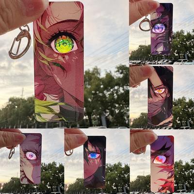 2/9 Stück Anime Karten Schlüsselanhänger Demon Slayer Dekorieren Kawaii Mädchen Acryl Rucksack Zubehör Cartoon Umgebung Tragbares Spielzeug Geschenk
