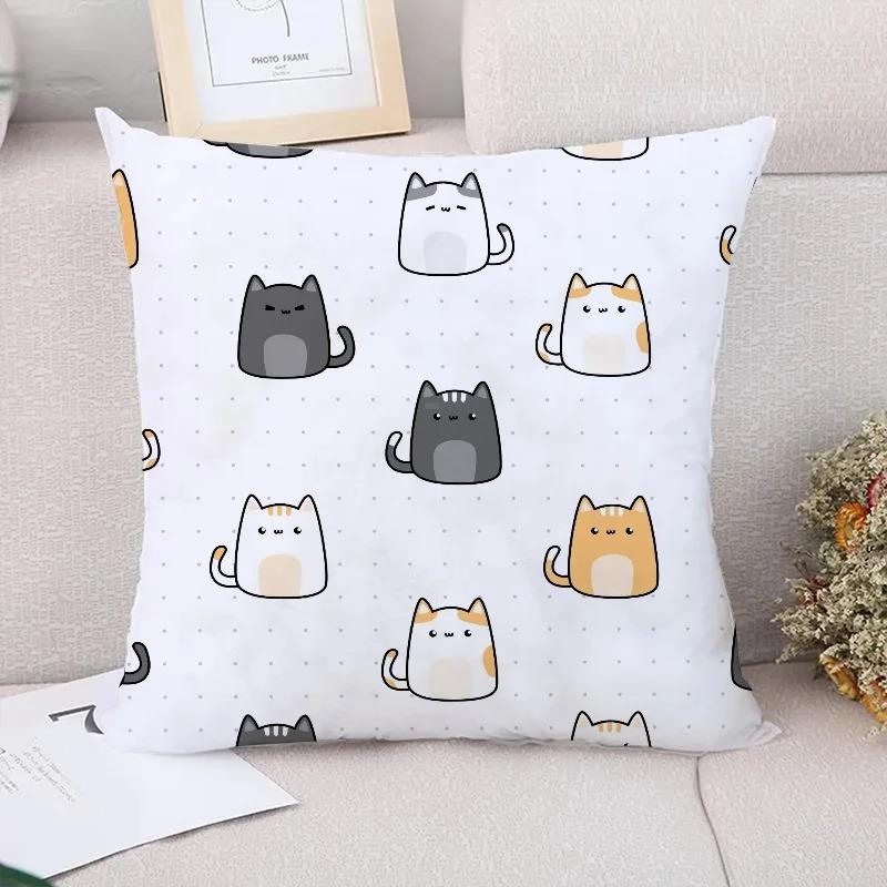 Niedliches Katzenmuster Dekorative Kissenhülle Kissenbezug Bettwäsche Dekoration
