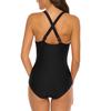 Sexy Swimwear Women One Piece Swimsuits Solid Mesh Bathing Suits Cross Back Beach Wear