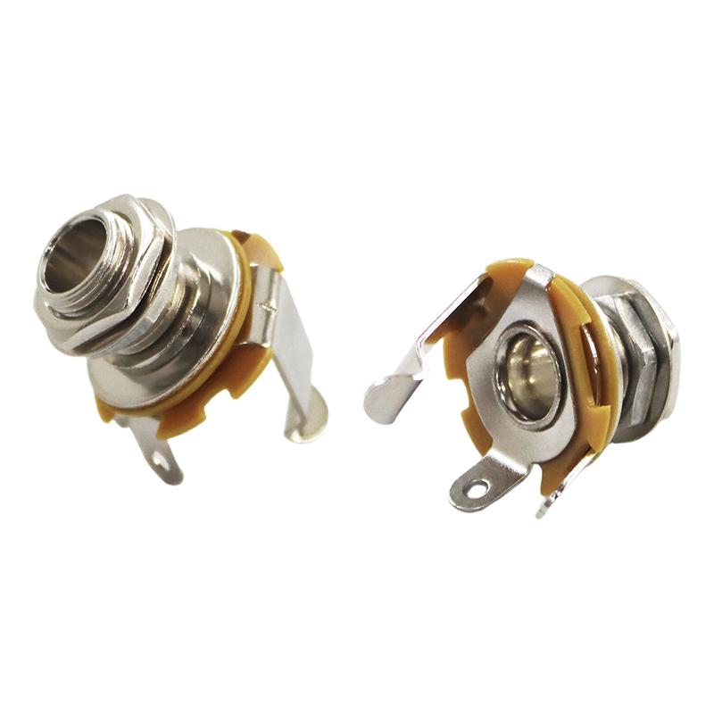 1Pcs Guitar Input Output Jack Socket 6.35Mm 1/4" Mono Phone Jack For Electric Guitar Bass Parts Replacement