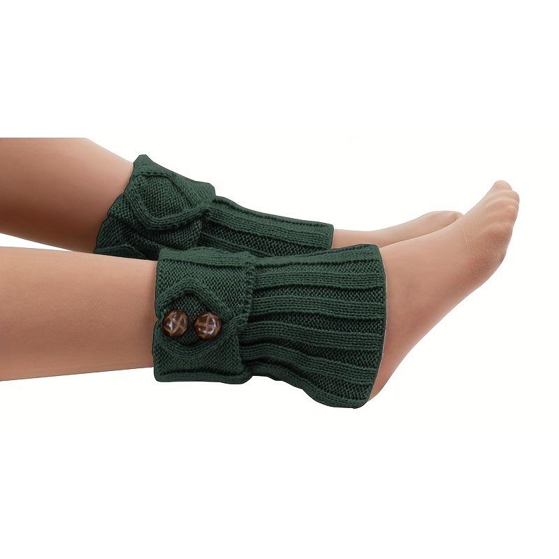 Women's Diamond Pattern Wool Leg Warmers - Cozy Winter Boot Covers