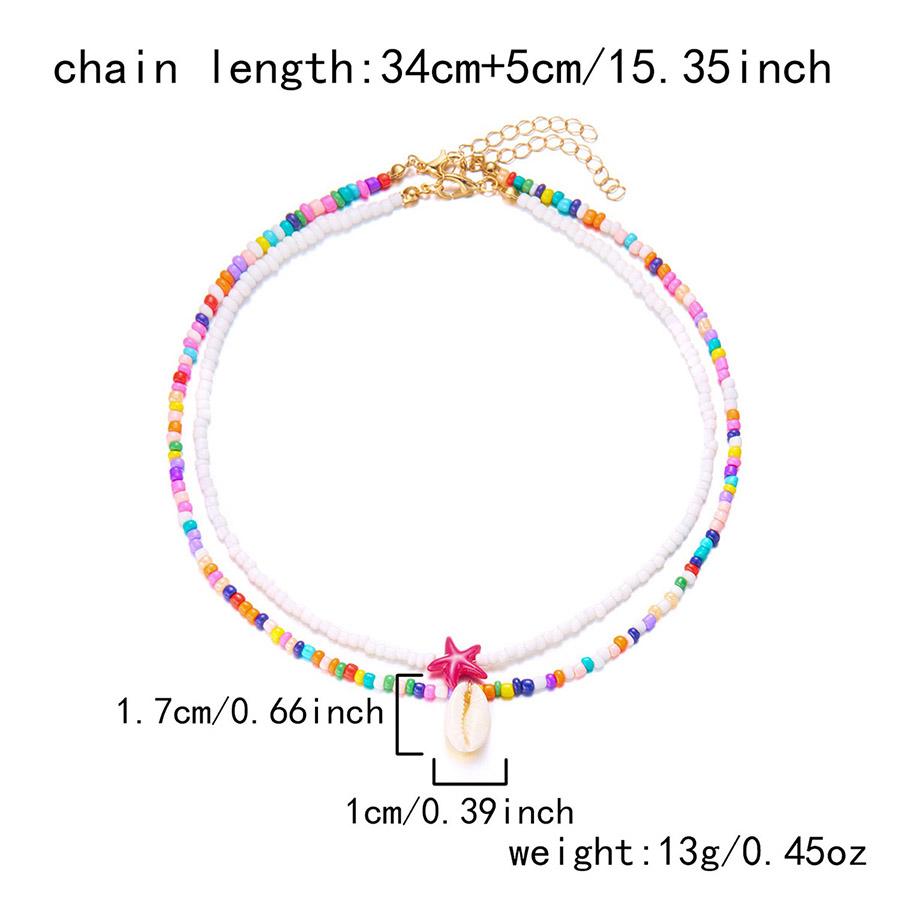 Noter New Bohemia Women Necklace Ocean Style Shell Starfish Short Collar Seed Beads Choker Colar Leisure Versatile Accessories