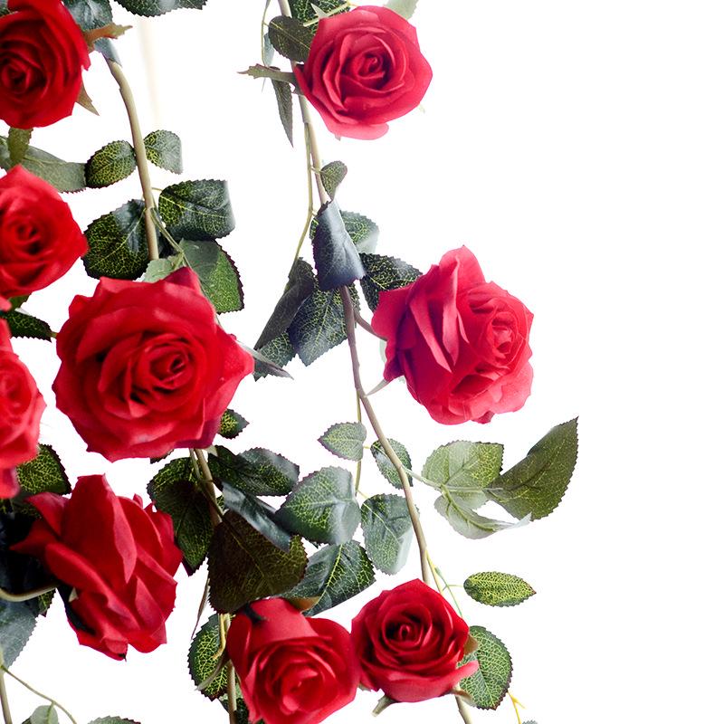 Rose Vine Air Conditioning Pipe Cover: Decorative Plastic Fake Flower Vine for Wall and Roof Hanging