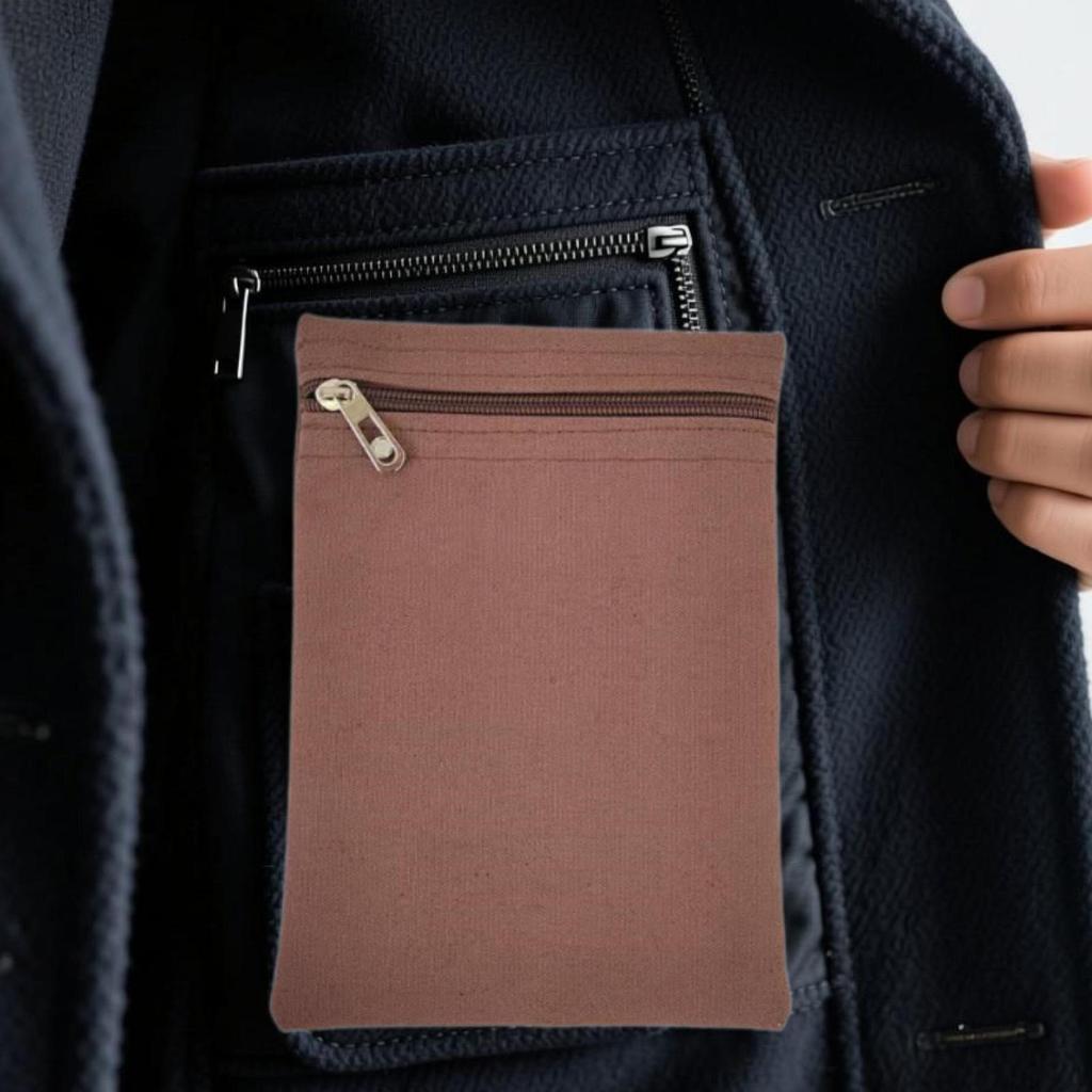 2 Pieces Sew In Pocket with Zipper Clothes Inner Pockets for Sweatshirts