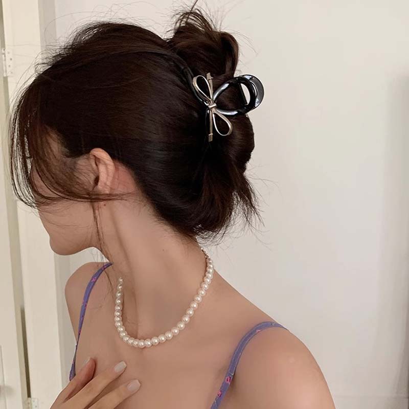 Noua Clamă de Păr cu Fundă la Modă pentru Femei, Vintage Acrilic Metal Fundă Clip de Păr, Clip Crab, Articole de Păr, Accesorii de Păr