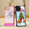 Ae108 Happy New Year Merry Christmas Electroplated TPU Phone Cases for Xiaomi 11 Lite Redmi Note 13 Pro 12C 9S 14C Huawei Four Corner Protection Cover