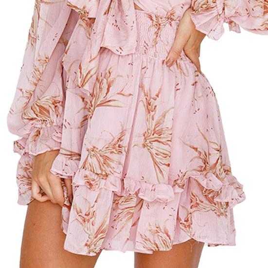 Cheap Mini Dress Elegent Beauty Lady Dress Ruffles Women Long Office