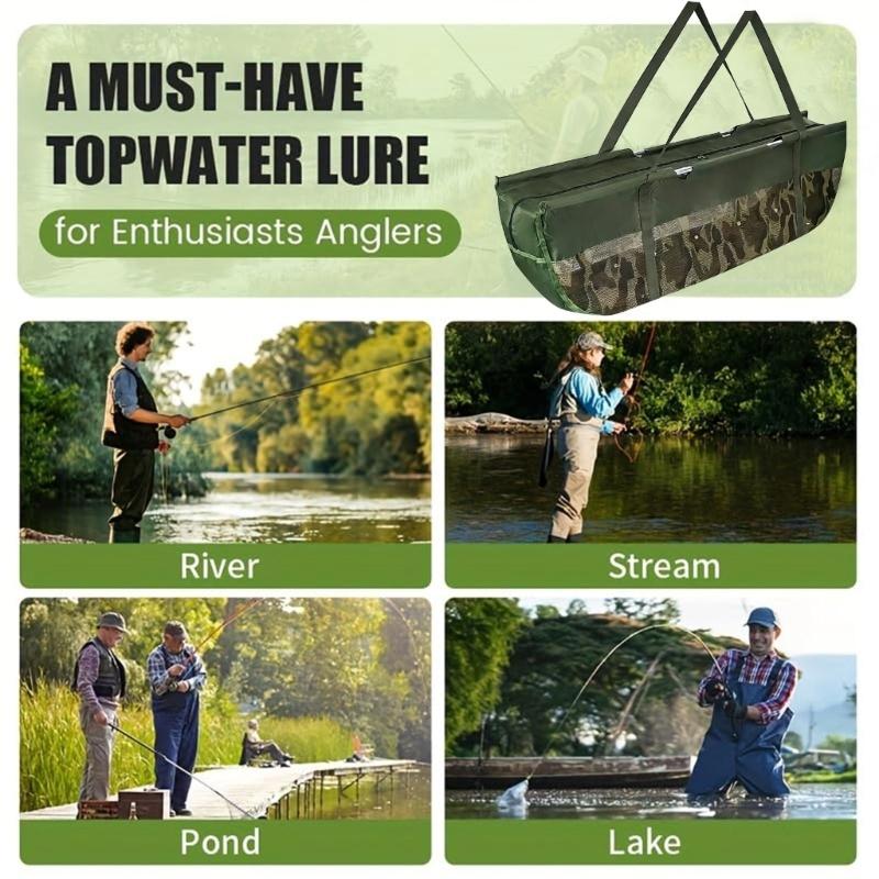 Strong Fish Measuring Container For Oversized Varieties constructed From Long permanent Polyester With Fast Water Release Net And Space Saving Style
